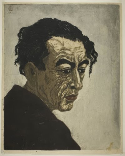 Porträt des Dichters Hagiwara Sakutaro (1886–1942), Autor von "Eisinsel" von Onchi Kôshirô