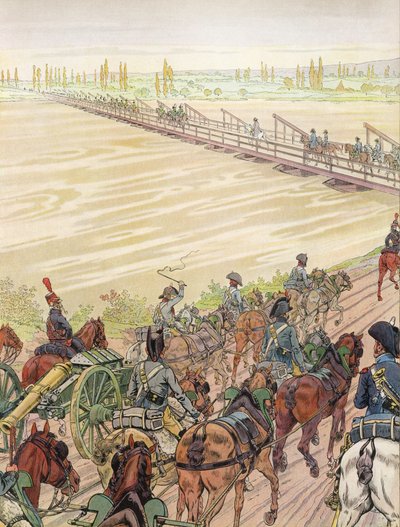Napoleon korsar Rhen, 1 oktober 1805 av Onfray de Breville Job