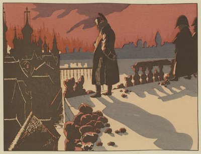 Napoleon tittar på hur Moskva brinner, 15-16 september 1812 av Onfray de Breville Job