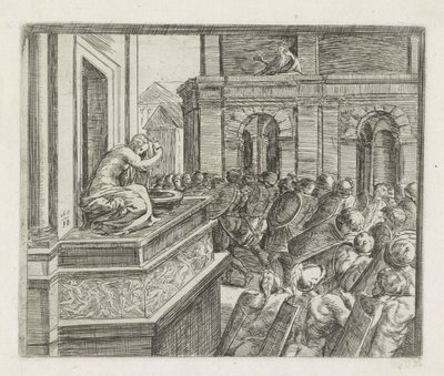 David spejar Batseba Målningar i Raphaels Loggia (serietitel) av Orazio Borgianni