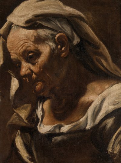 Chef för en gammal kvinna, efter 1610. av Orazio Borgianni