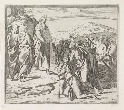 Moses visar lagens tabeller Målningar i Rafaels loggia (serietitel) av Orazio Borgianni