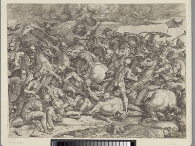 Slaget vid Milvian Bridge av Orazio Farinati (attributed to)