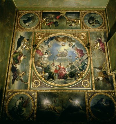 Arts and Sciences, 1636 (ursprungligen målad för drottningens hus i Greenwich, men flyttad därifrån av hertiginnan av Marlborough med tillstånd av drottning Anne). av Orazio Gentileschi