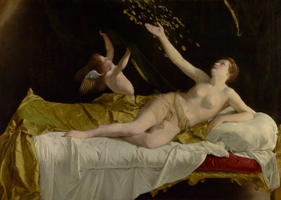 Danaë och guldduschen, av Orazio Gentileschi