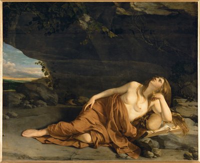 Den ångerfulla Maria Magdalena (målning på duk) av Orazio Gentileschi
