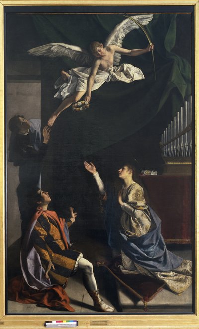 Martyrerna Cecilia, Valerianus och Tiburtius av Orazio Gentileschi