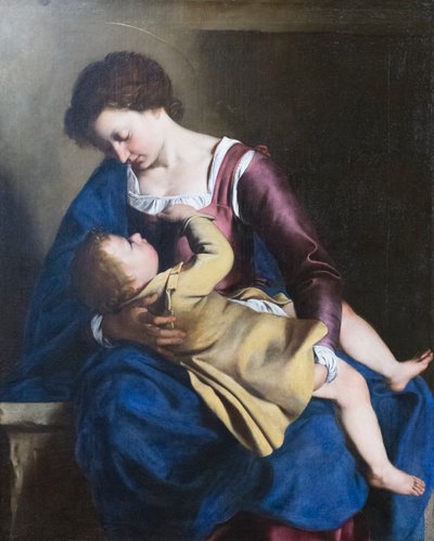 Jungfru Maria och barn av Orazio Gentileschi