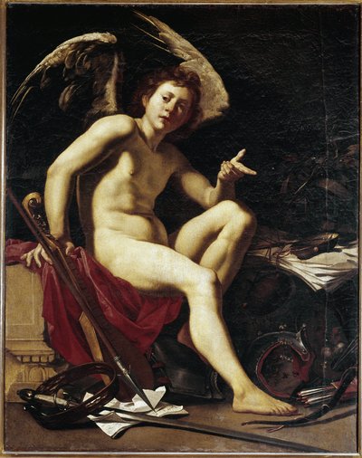 Segerrik kärlek - Segerrik kärlek - Målning av Orazio Riminaldi (1486-1630) av Orazio Riminaldi