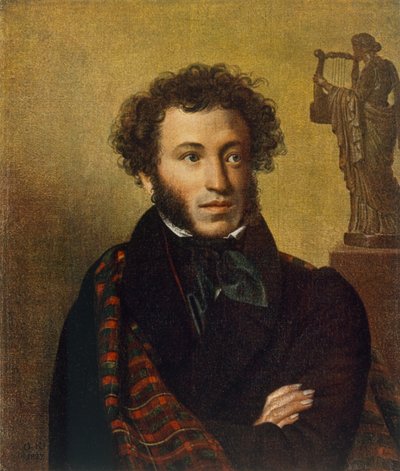 Porträtt av Alexander Pushkin, 1827 av Orest Adamovich Kiprensky