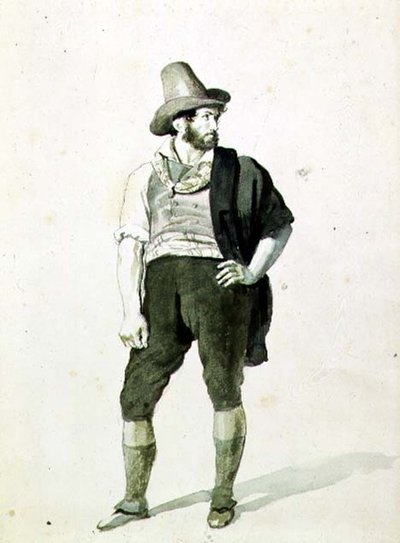 Den unga italienaren, ca 1834 (akvarell) av Orest Adamovich Kiprensky