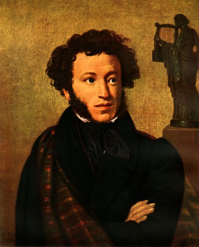 Porträtt av Alexandr Sergejevitj Pushkin, 1827, 1965. av Orest Adamovich Kiprensky