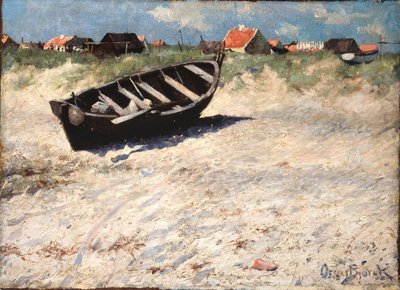 Båt vid Skagens södra strand av Oscar Gustaf Bjorck