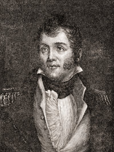 United States Navy Commodore Oliver Hazard Perry, från The History of Our Country, publicerad 1905 (trägravyr) av Oscar Edward Grosch