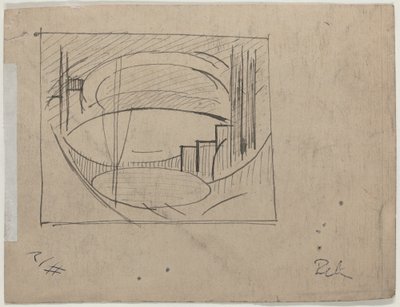 Studera för "Soho" (verso) av Oscar F. Bluemner