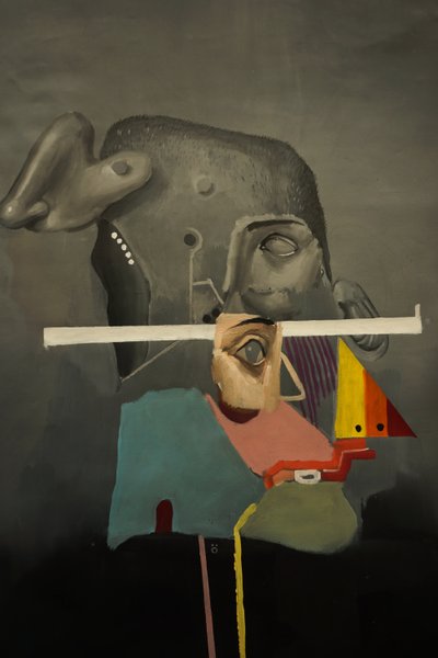 Detalj av Silly, 2021-24 (olja på linne) av Oscar Nin