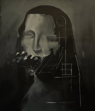 Gioconda, 2023 (akryl och olja på duk) av Oscar Nin