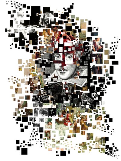 Collage av William Shakespeare (tryck av Oscar Vila Nieto
