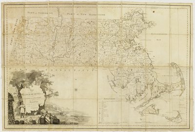 Karta över själva Massachusetts: sammanställd från faktiska undersökningar gjorda på order av tribunalen och under inspektion av agenter för deras utnämning, 1802 av Osgood Carleton