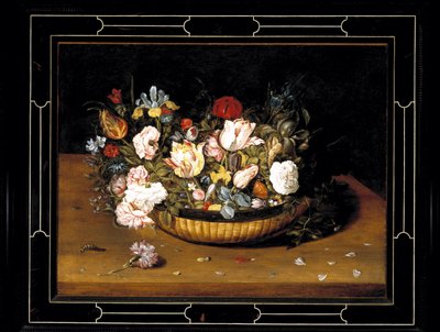 Korg med blommor, ca 1615 (olja på panel) av Osias the Elder Beert