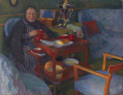 Kvinna som dricker te av Osip Emmanuilovich Braz
