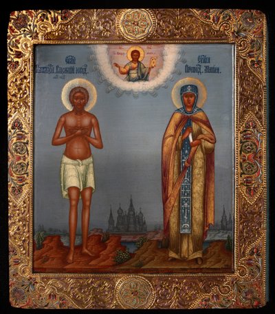 Basil den välsignade och heliga Maria av Egypten, 1901 av Osip Semionovich Chirikov