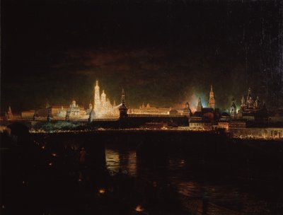 Belysning av Moskvas Kreml, 1883 av Oskar Adolfovich Hofman