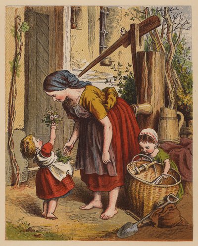 Sommarblommor (färglitografi) av Oskar Pletsch