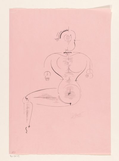 Sittande figur av Oskar Schlemmer (signed by artist)