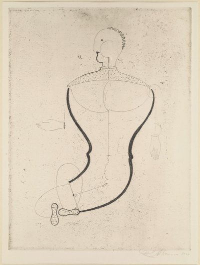 Abstrakt figur till vänster, 1923. av Oskar Schlemmer
