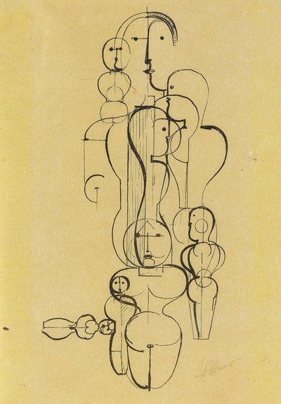 Koncentrisk grupp: Figurplan K1 Koncentrisk grupp: Figurplan K1, 1922. av Oskar Schlemmer