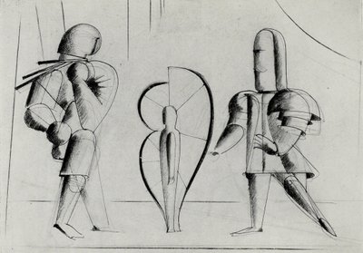 Från Scenen på Bauhaus Scenen på Bauhaus, 1925. av Oskar Schlemmer