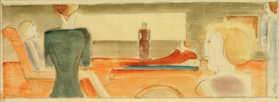 Interiör med sexsiffrig I. av Oskar Schlemmer