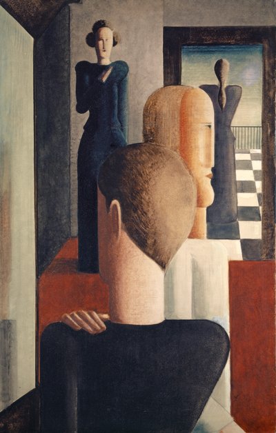 Interiör med fem figurer, romersk av Oskar Schlemmer