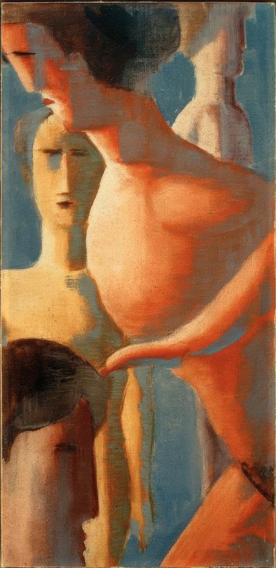 Liten sammansättning II, gulröd grupp av Oskar Schlemmer