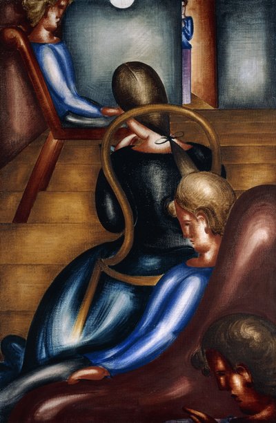 stor stillasittande grupp 1; Stor sittgrupp 1 av Oskar Schlemmer