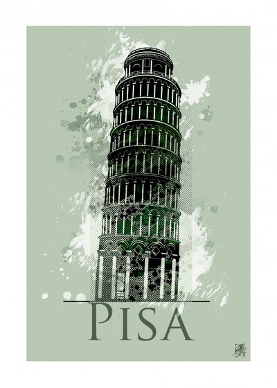 Det lutande tornet i Pisa av Osvaldo Russo