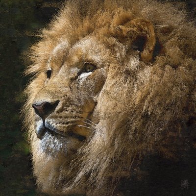 Den majestätiska gyllene lejonet av Osvaldo Russo