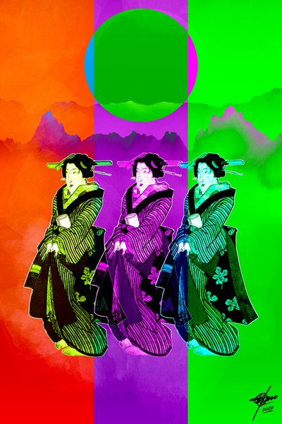Pop Art-geishatrion av Osvaldo Russo