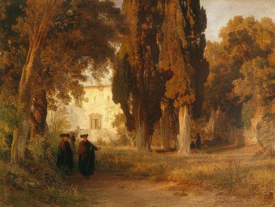 Klosterträdgården. Efter 1857 av Oswald Achenbach