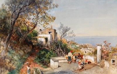 Utsikt över Neapelbukten av Oswald Achenbach