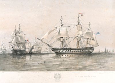 De engelska och franska flottorna i Östersjön av Oswald Walters (after) Brierly