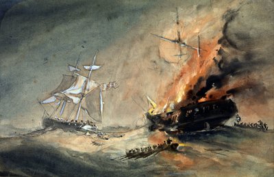 "Minnie Shiffer räddar 600 passagerare från Connaught i Atlanten den 8 oktober av Oswald Walters Brierly
