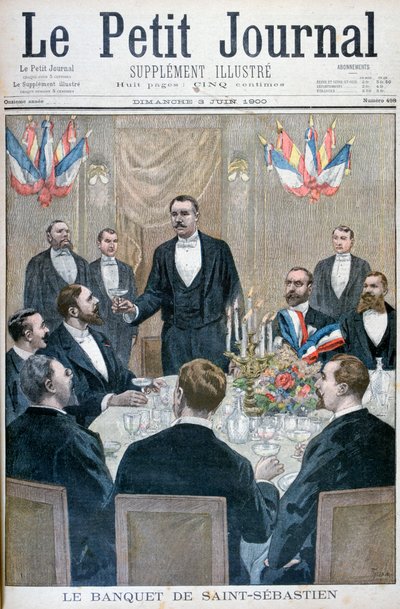 Bankett för franska nationalister och Paul Déroulède, Saint-Sebastien, Belgien, 1900 av Oswaldo Tofani