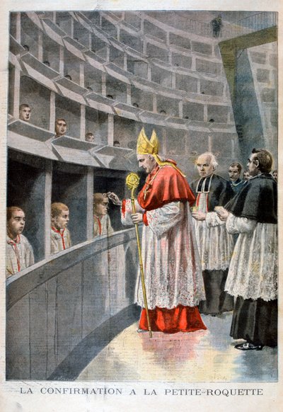 Konfirmation vid fängelset de petite roquette för barn, Paris, 1896 av Oswaldo Tofani