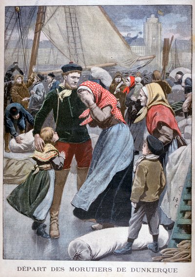Torskfiskebåtarnas avgång från Dunkirk, 1900 av Oswaldo Tofani