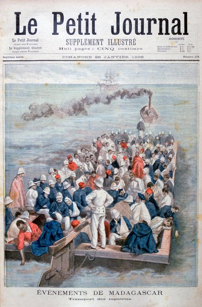Händelser på Madagaskar: Repatrieringen av franska trupper, 1896 av Oswaldo Tofani