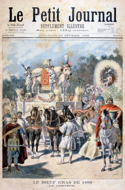 Feda oxar firande i Paris, 1896 av Oswaldo Tofani