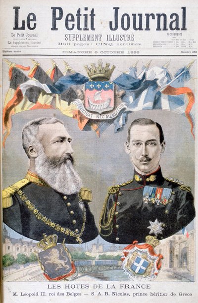 Kung Leopold II av Belgien och Prins Nicholas av Grekland och Danmark, 1895. av Oswaldo Tofani
