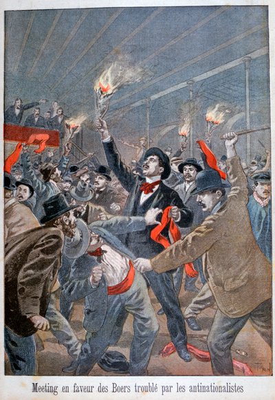 Möte till förmån för boer störd av antinationalisterna, 1900 av Oswaldo Tofani